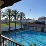 View from the balcony of Tiernan House Gym of the pool